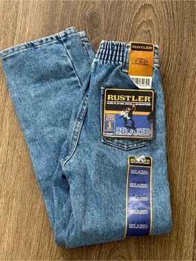 Rustler Boy’s  Relaxed Fit Blue Jeans size 7 slim